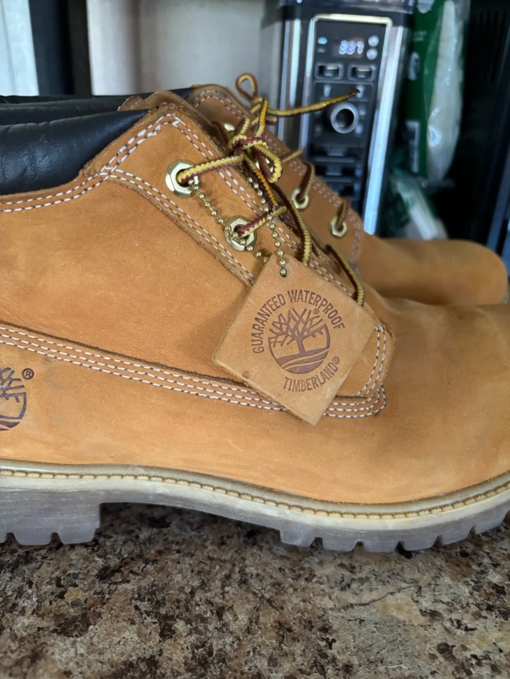 Timberland Wheat Nubuck Waterproof Lace-Up Work Boots - Picture 8 of 16